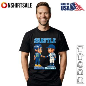 Sam Darnold and Cal Raleigh Seattle Seahawks Mariners T-Shirt