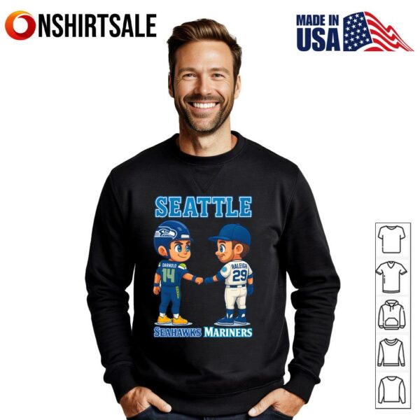 Sam Darnold and Cal Raleigh Seattle Seahawks Mariners T-Shirt