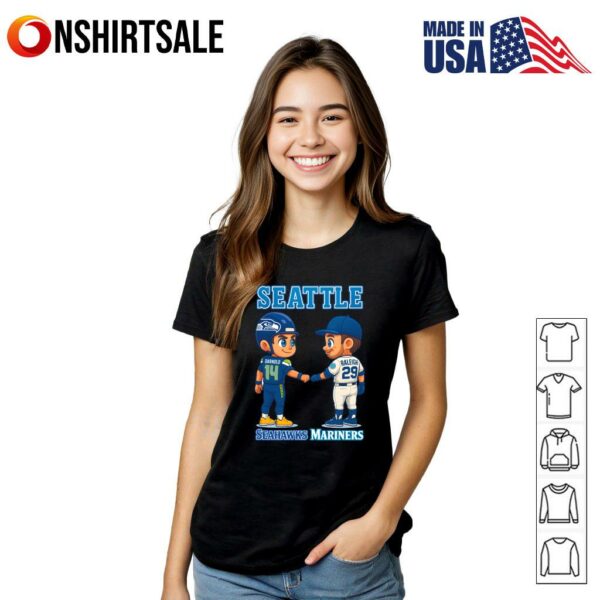 Sam Darnold and Cal Raleigh Seattle Seahawks Mariners T-Shirt