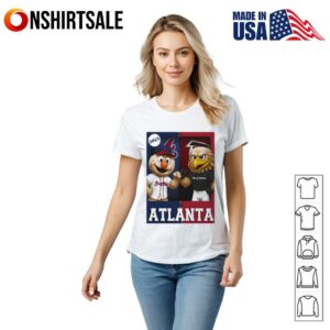 Atlanta Falcons and Atlanta Braves mascot play card T Shirt 2