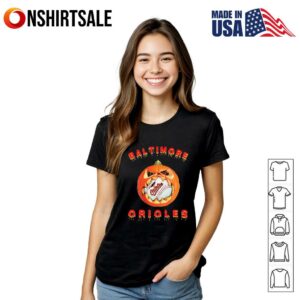 Baltimore Orioles Halloween Pumpkin Baseball 2025 T Shirt 2