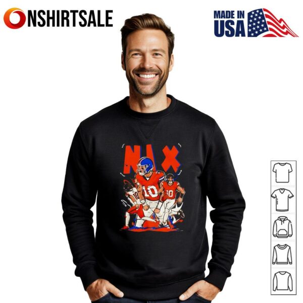 Bo Nix Cartoon Style Denver Football T-Shirt