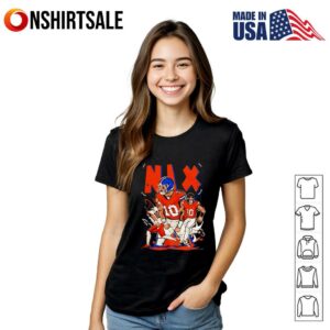 Bo Nix Cartoon Style Denver Football T Shirt 3