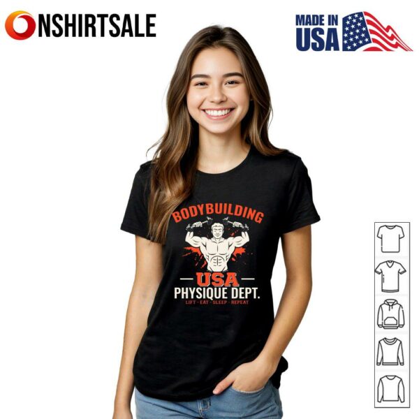 Bodybuilding USA Physique Dept Lift Eat Sleep Repeat T-Shirt