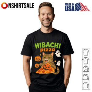 Cat Hibachi Pizza T Shirt 1