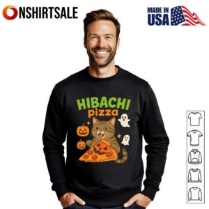 Cat Hibachi Pizza T Shirt 2