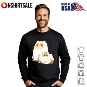 Cat in a Ghost Costume Funny T Shirt 2