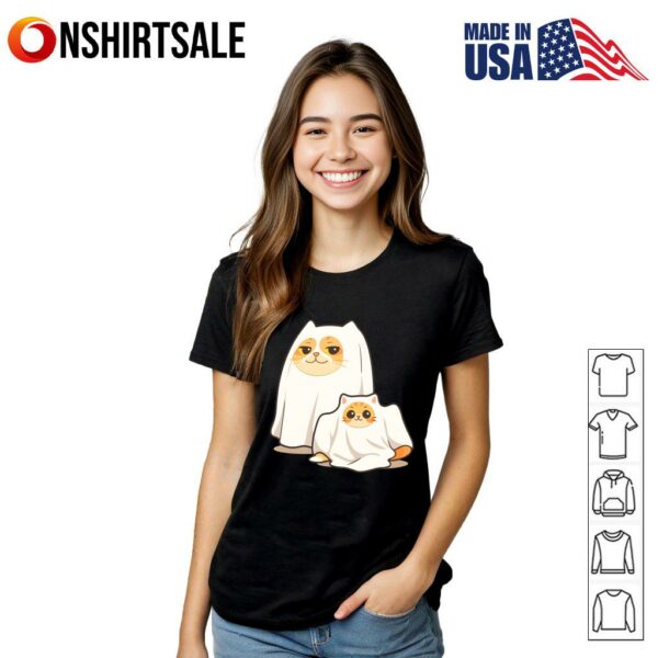 Cat in a Ghost Costume Funny T-Shirt