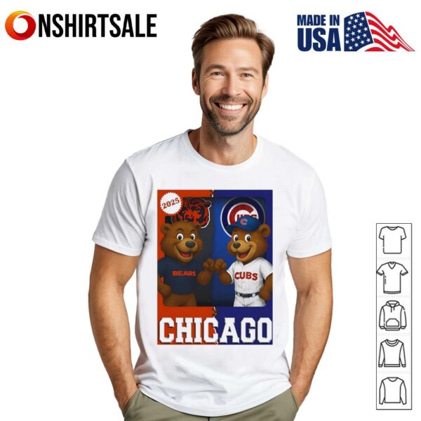 Chicago Bears and Chicago Cubs mascot play card T-Shirt