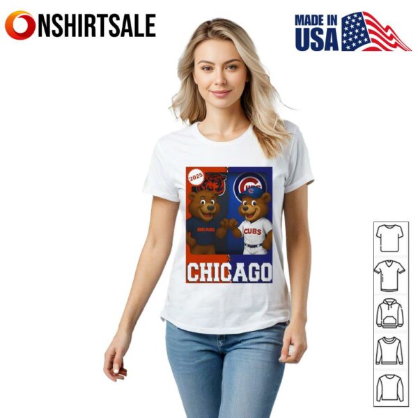 Chicago Bears and Chicago Cubs mascot play card T-Shirt