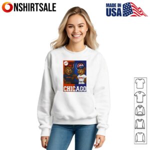 Chicago Bears and Chicago Cubs mascot play card T Shirt 3