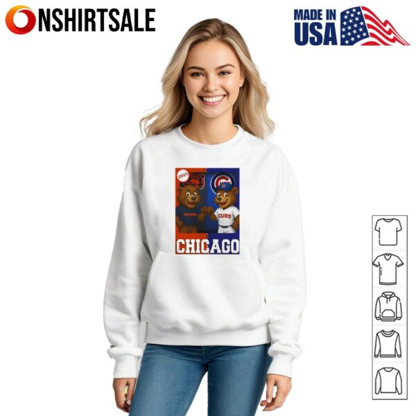 Chicago Bears and Chicago Cubs mascot play card T-Shirt