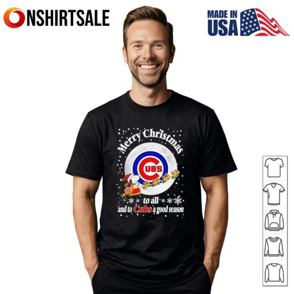 Chicago Cubs Merry Christmas To All And To Cubs A Good Season Baseball T-Shirt