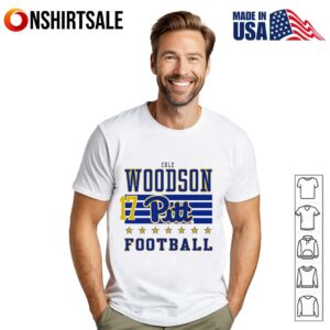 Cole Woodson Rally Men’s Ash Pitt Panthers NIL Striped Player T-Shirt