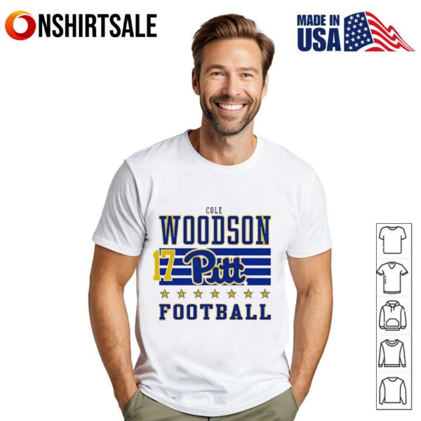 Cole Woodson Rally Men’s Ash Pitt Panthers NIL Striped Player T-Shirt