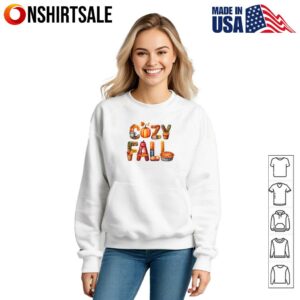 Cozy Fall Autumn Vibes Cozy Fall Letters Pumpkin Pie Coffee T Shirt 3