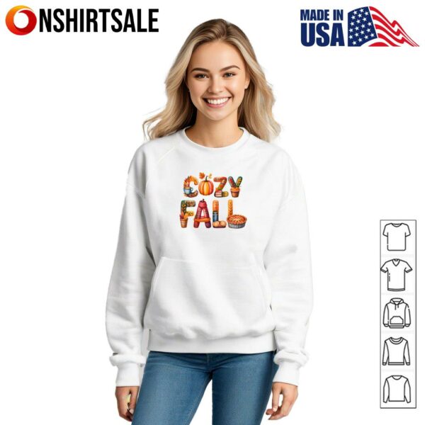 Cozy Fall Autumn Vibes Cozy Fall Letters Pumpkin Pie Coffee T-Shirt