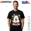 Cute Halloween Pencil with Bow and Bats Teacher Student Spooky T-Shirt