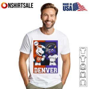 Denver Broncos and Denver Rockies mascot play card T-Shirt