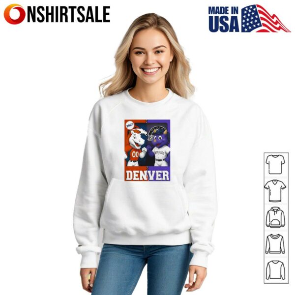 Denver Broncos and Denver Rockies mascot play card T-Shirt
