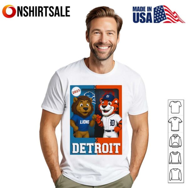 Detroit Lions and Detroit Tigers mascot play card T-Shirt