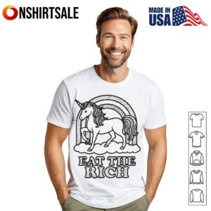 Eat The Rich Unicorn Anti Fascist Retro T Shirt 1