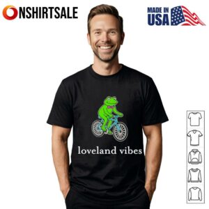 Frog ride a bike Loveland Vibes T-Shirt