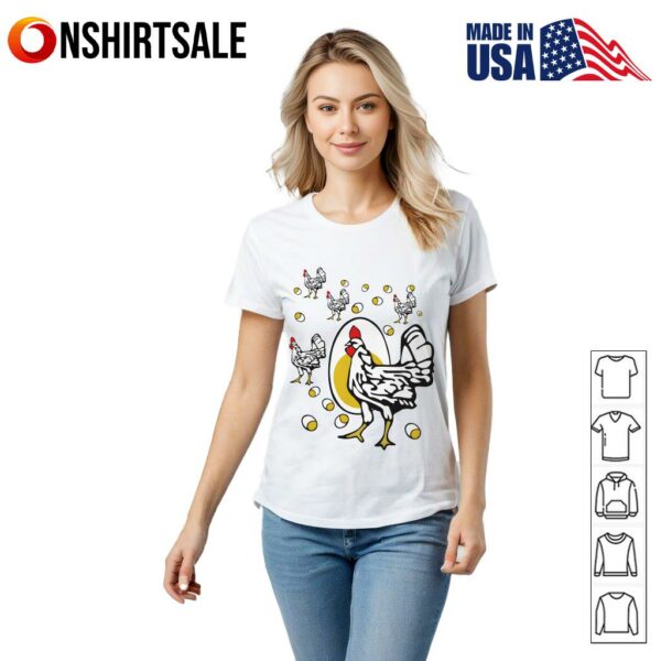 Funny Chicken And Eggs Graphic Farm Animal T-Shirt