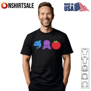 Funny Dolphin Octopus Tomato T-Shirt