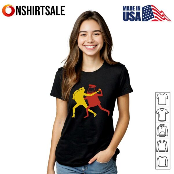 Funny Taco and Salsa Dancing Couple Mexican Food Pun T-Shirt