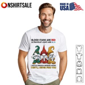 Gnome blood stains are red ultraviolet lights are blue T-Shirt