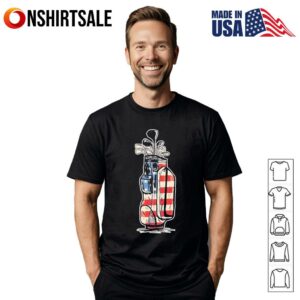 Golf bag USA flag T-Shirt