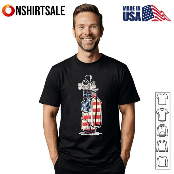 Golf bag USA flag T-Shirt