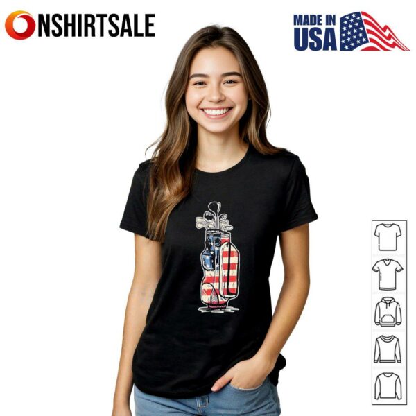 Golf bag USA flag T-Shirt