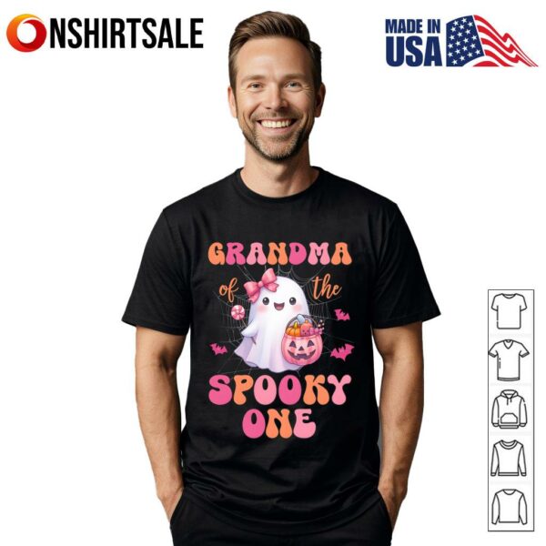 Grandma Of The Spooky One First Birthday Girl Pink Halloween T-Shirt