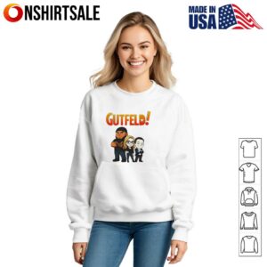 Gutfeld Crew Chibi Greg Gutfeld Kat Timpf and Tyrus T Shirt 3