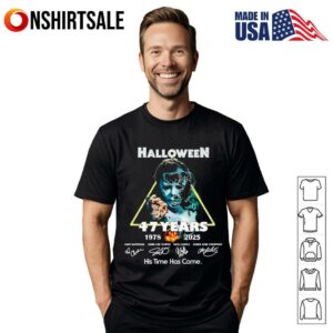 Halloween 47 years 1978 2025 his time has come. T-Shirt