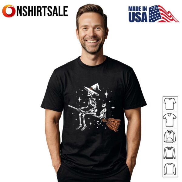 Halloween Skeleton And Cat T-Shirt