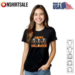 Happy Halloween Skeleton Party For Spooky Season Fun T Shirt 3