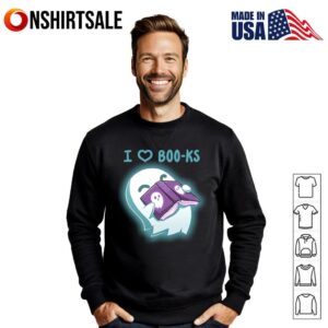 I Love Boo ks Funny Ghost Reading Halloween Book Lover T Shirt 3