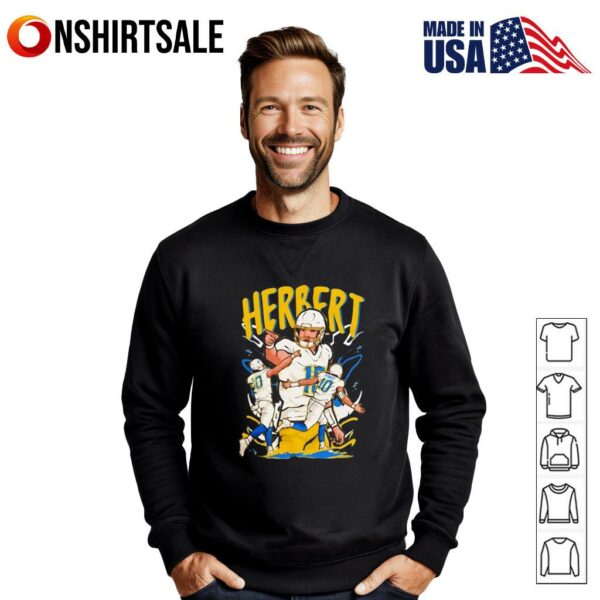 Justin Herbert Cartoon Style Los Angeles Football T-Shirt