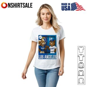 Los Angeles Rams and Los Angeles Dodgers mascot play card T Shirt 2