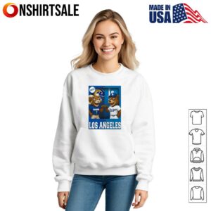 Los Angeles Rams and Los Angeles Dodgers mascot play card T Shirt 3