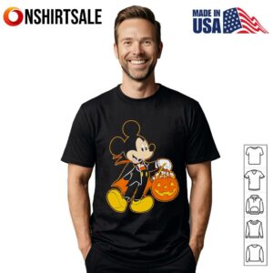 Mickey Mouse Halloween Dracula Pumpkin Candy T-Shirt