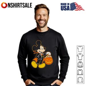 Mickey Mouse Halloween Dracula Pumpkin Candy T Shirt 3 1