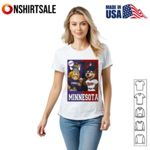 Minnesota Vikings and Minnesota Twins mascot play card T Shirt 2