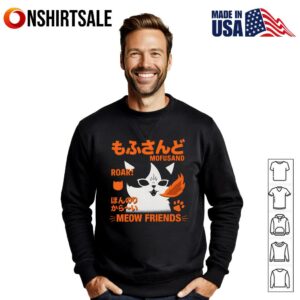 Mofusand Cat Roar Funny Meow Friends Japanese Anime T Shirt 2
