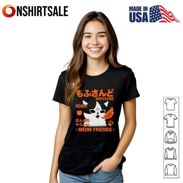 Mofusand Cat Roar Funny Meow Friends Japanese Anime T-Shirt