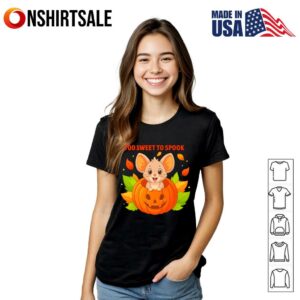 Mouse in pumpkin too sweet to spook Halloween T Shirt 3