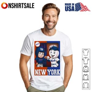 New York Giants and New York Mets mascot play card T-Shirt